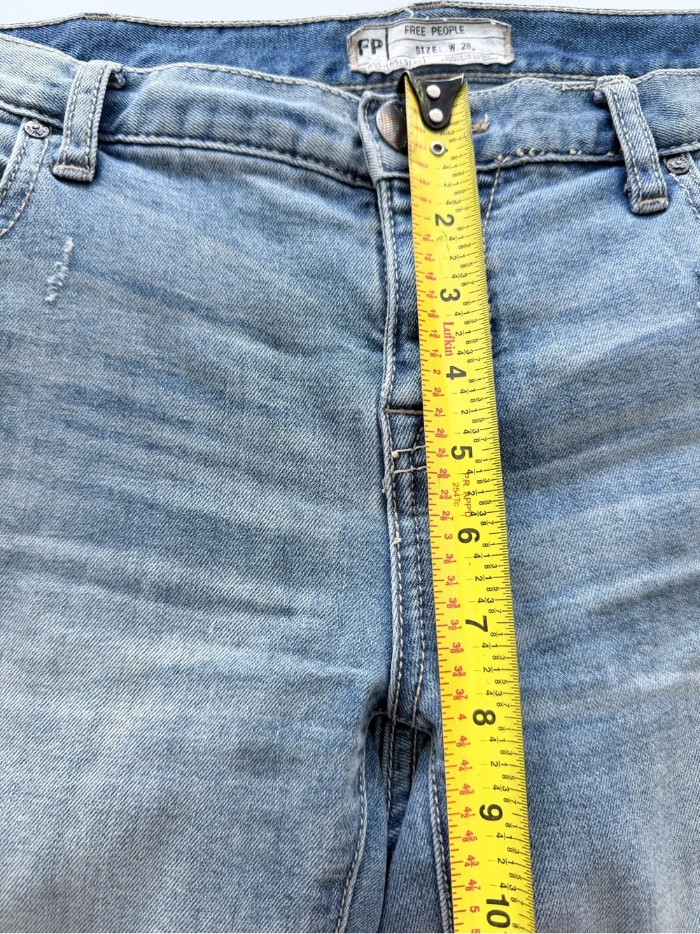 Free People Distressed Straight Leg Jeans 28